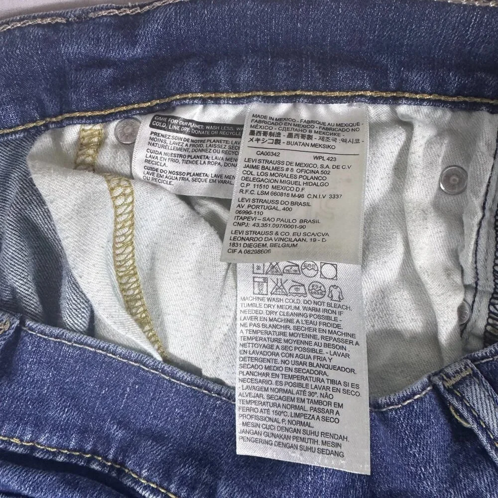Levi's Men's‎ Straight Jeans Blue Denim Zip Fly Mid Rise 5-Pocket Design W34 L32